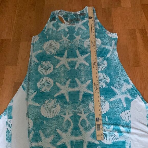 India Boutique Women’s Dress Plus Size Beach Seashells Rhinestones Sleeveless - Picture 2 of 12